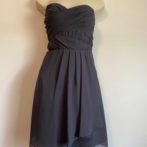 Express strapless grey dress